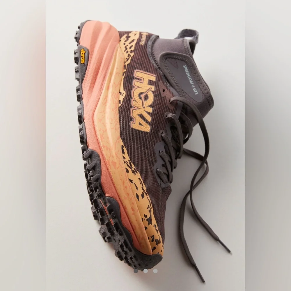 Hoka Brown and Orange Athletic Shoes - Picture 3 of 10